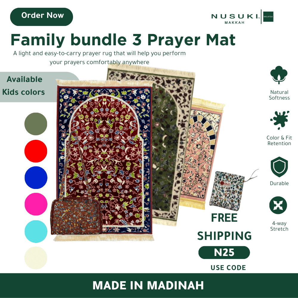 10-Day Special Offer: Complete Family Prayer Bundle - Prayer Mat | Nusuki MY