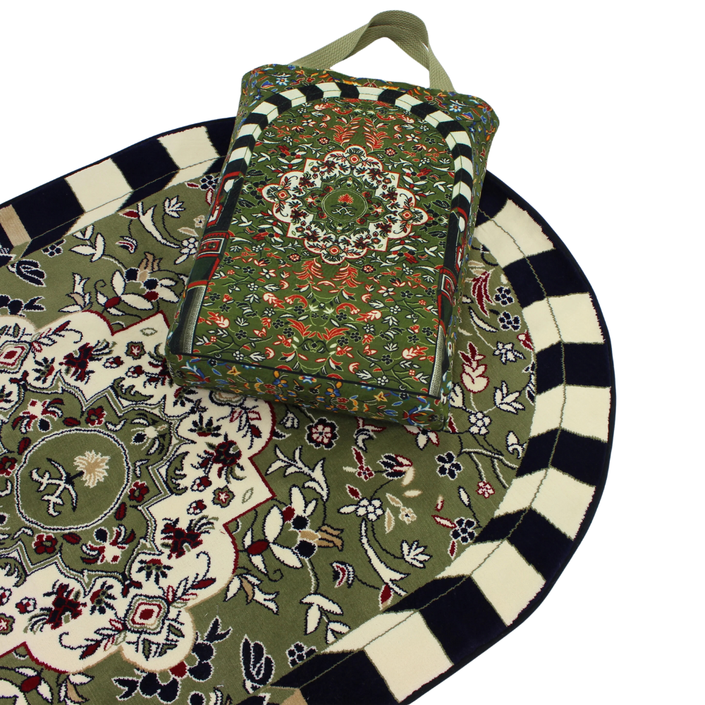Al Rawda Padded Prayer Mat Arched with Handbag - Nusuki MY