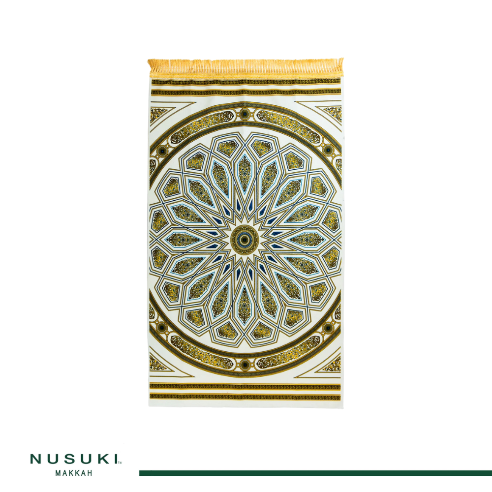 Wooden Dome Pattern Travel Prayer Mat with Bag
