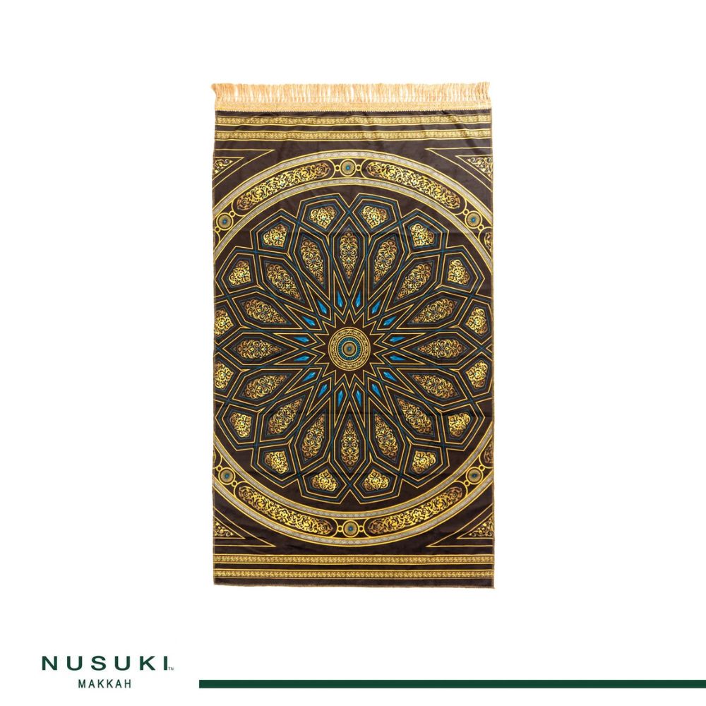 Travel Prayer Mat Wooden Dome Brown with Bag - Nusuki MY