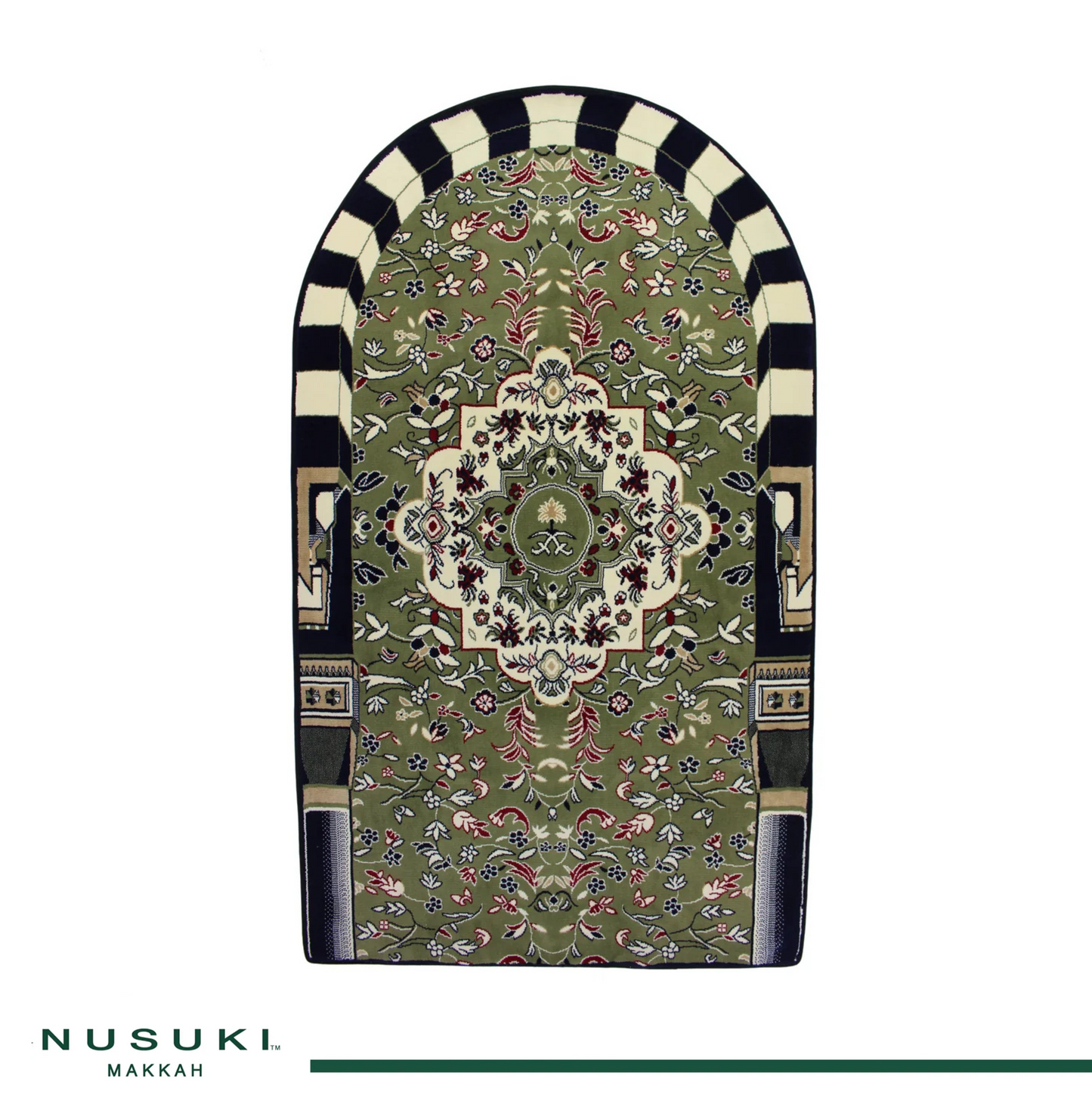 Al Rawda Padded Prayer Mat Arched with Handbag - Nusuki MY