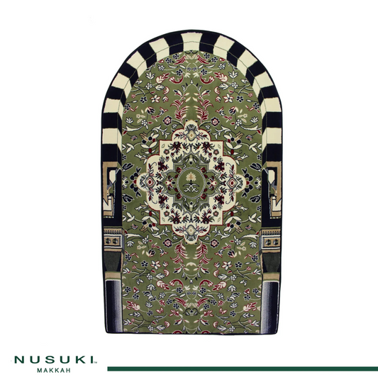 Al Rawda Padded Prayer Mat Arched with Handbag - Nusuki MY