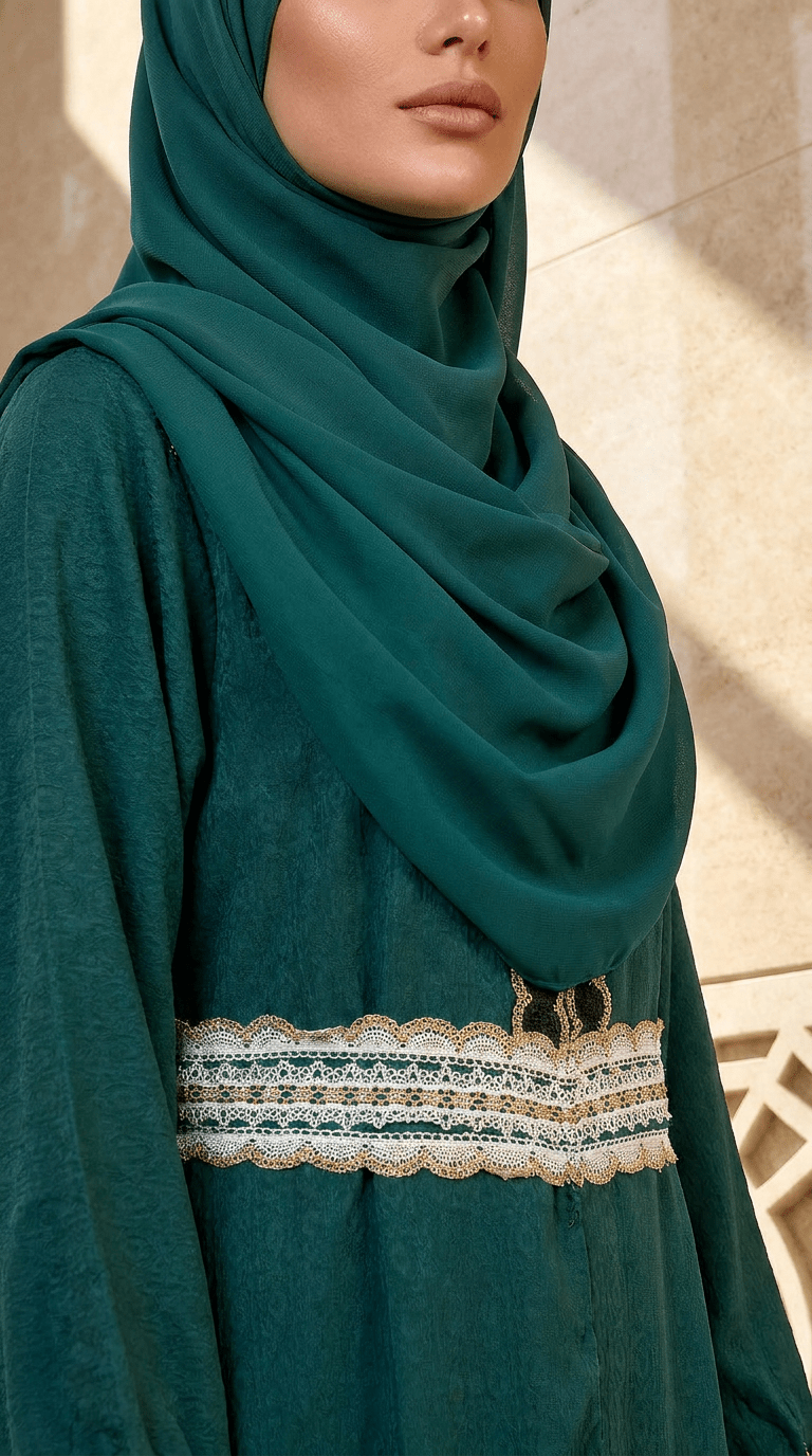 Joud Al-Turath Abaya Hijab Set | Emerald Jade - | Nusuki MY