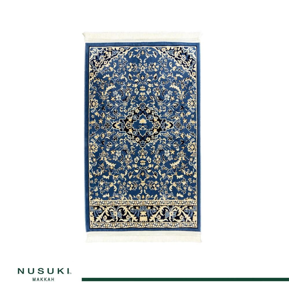 Rawdat Al-Haramain Prayer Mat Blue with Handbag - Nusuki MY