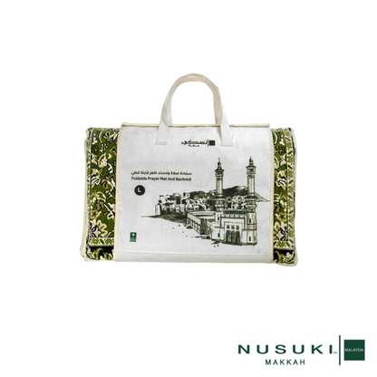 Foldable Prayer Mat Rawdat Al Haramain with Bag