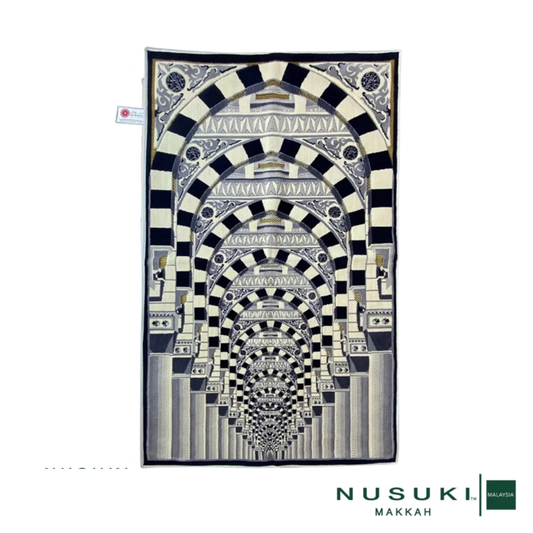 Multi Archs Prayer Mat with Hand Bag Made In Madinah