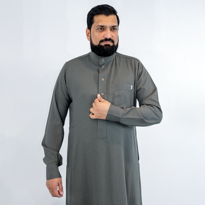 Gray Winter Thobe Premium - Nusuki MY