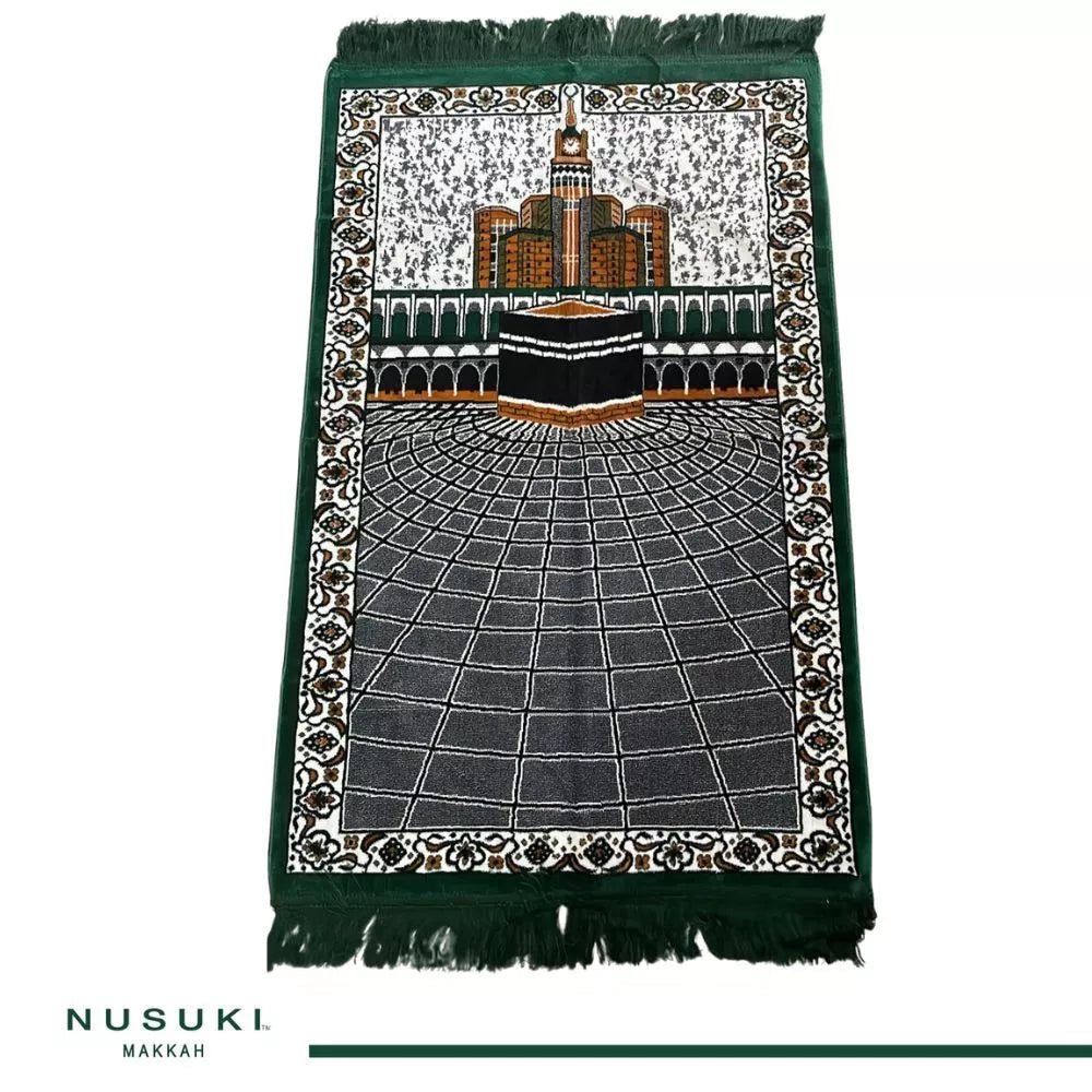 Makkah Clock Tower Prayer Mat Dark Green