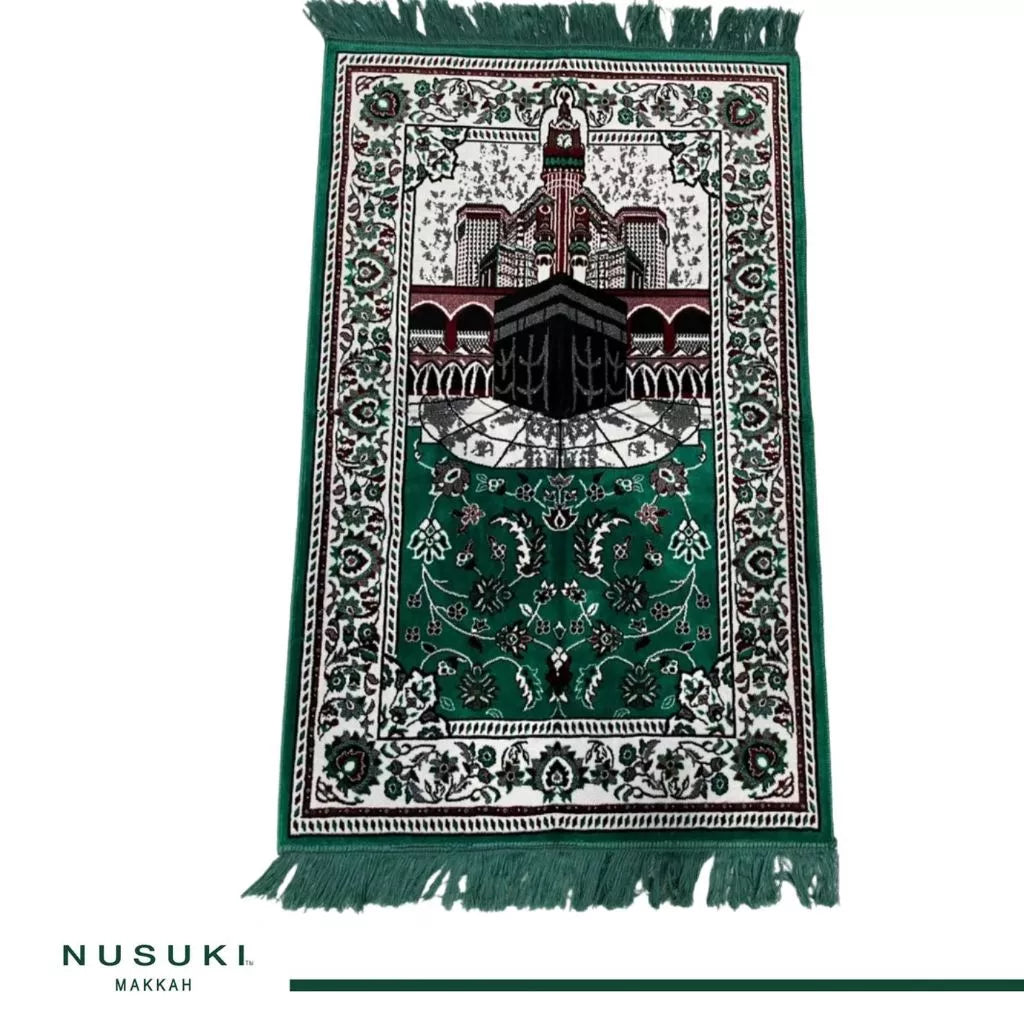 Makkah Clock Tower Prayer Mat Green