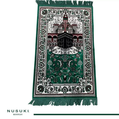 Makkah Clock Tower Prayer Mat Green