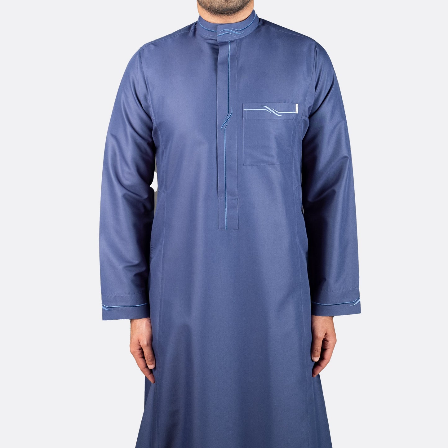 Zip Thobe Sulaman Moden - Biru Tua