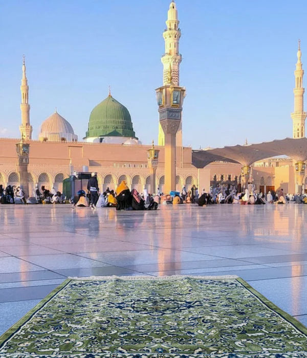 Rawdah Al-Haramain Premium Prayer Mat with Handbag