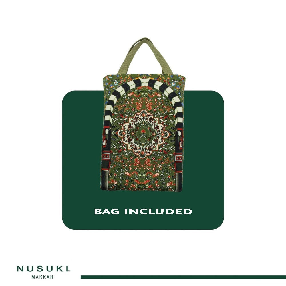 Al Rawda Padded Prayer Mat Arched with Handbag - Nusuki MY