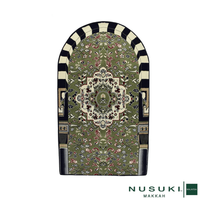 Al Rawda Padded Prayer Mat Arched with Handbag - Prayer Mat | Nusuki MY