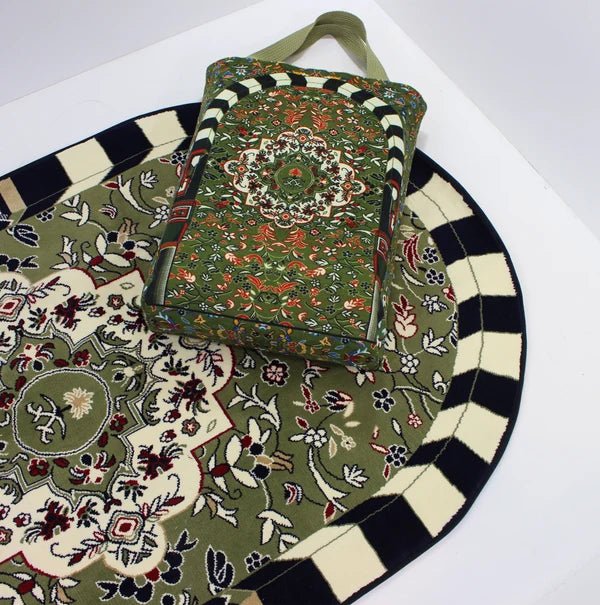 Al Rawda Padded Prayer Mat Arched with Handbag - | Nusuki MY