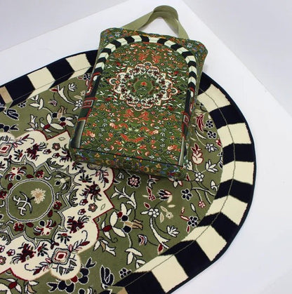 Al Rawda Padded Prayer Mat Arched with Handbag - | Nusuki MY