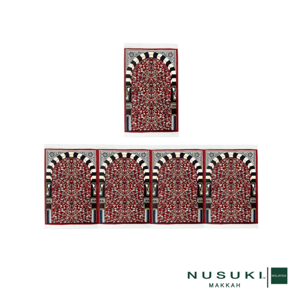 Al Rawdha Al Sharifa Musalla Set Red - Musalla | Nusuki MY