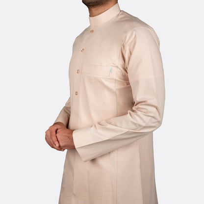 Classic Cotton Thobe Beige - thobe | Nusuki MY
