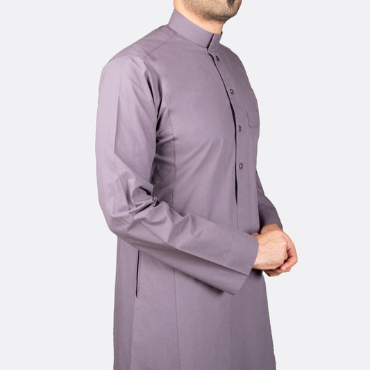 Classic Cotton Thobe Dark Grey - thobe | Nusuki MY