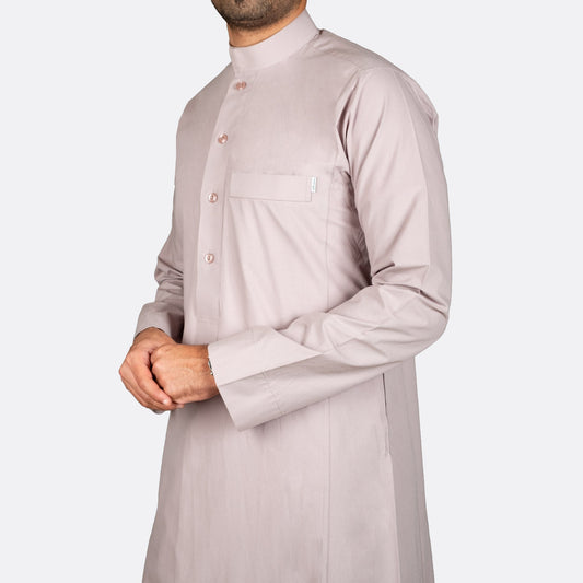 Classic Cotton Thobe Light Brown - thobe | Nusuki MY