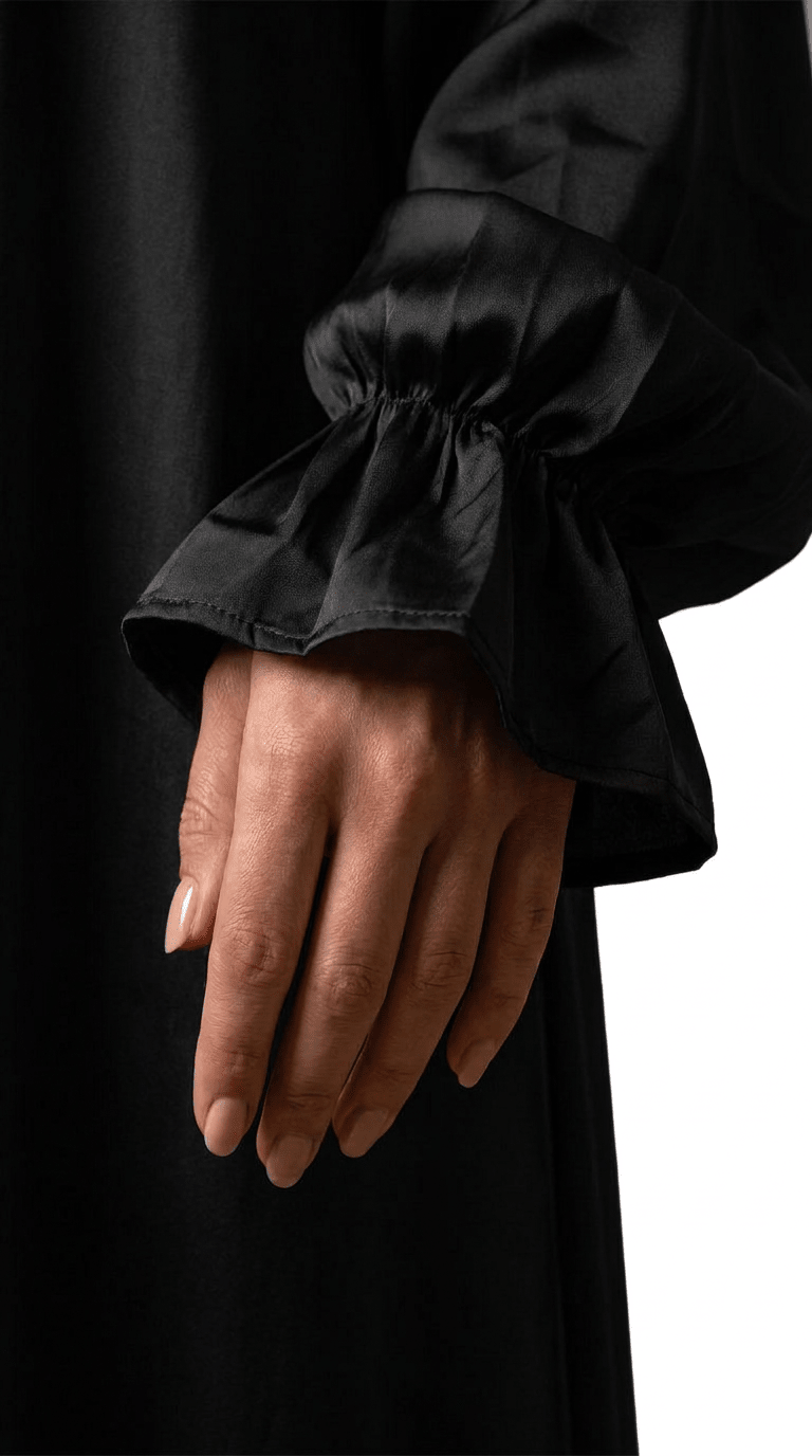 Desert Bloom Abaya Hijab Set | Pitch Noir - | Nusuki MY