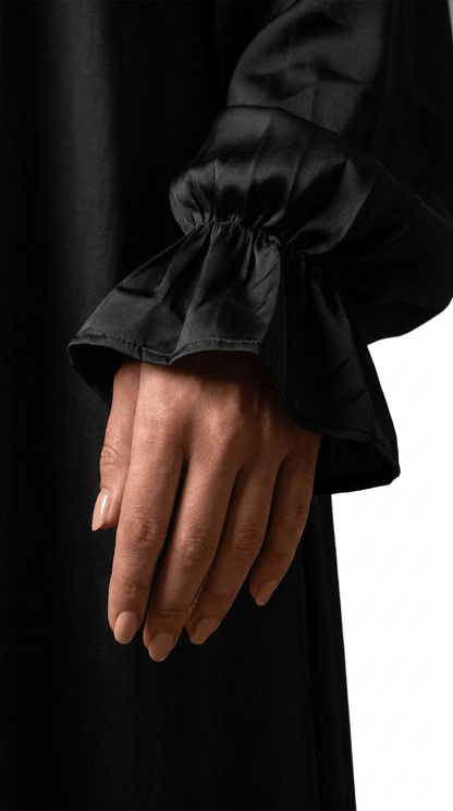 Desert Bloom Abaya Hijab Set | Pitch Noir - | Nusuki MY