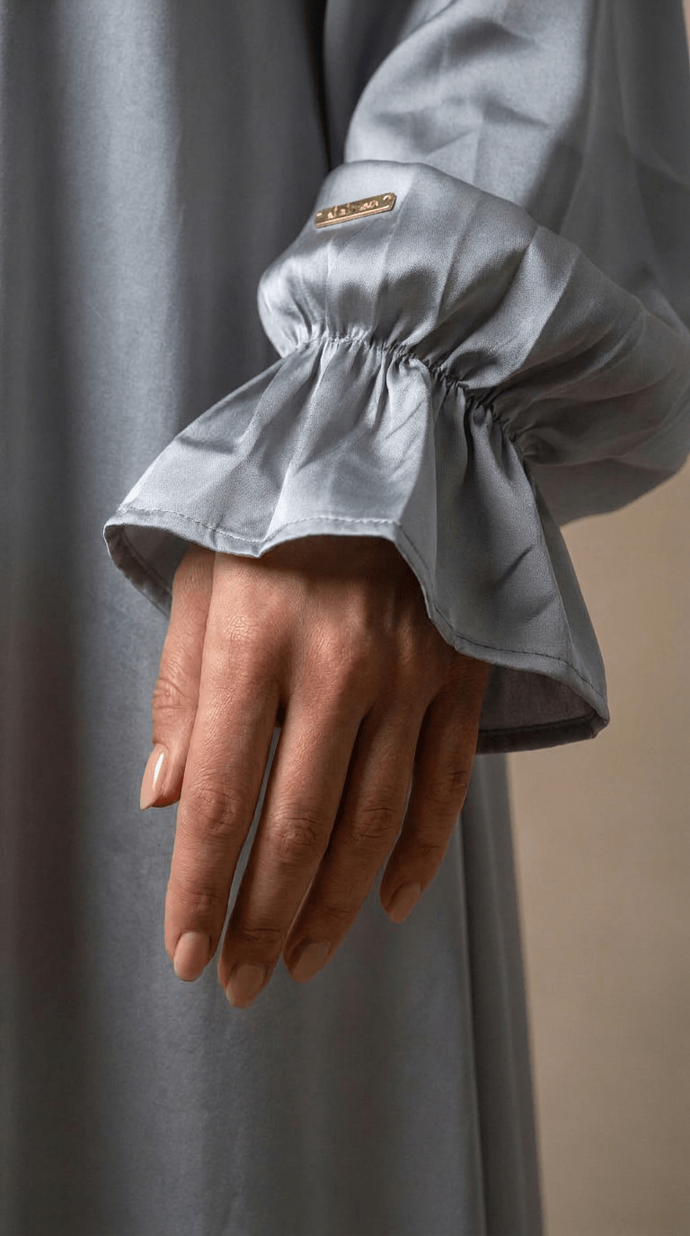 Desert Bloom Abaya Hijab Set | Silver Blue - | Nusuki MY