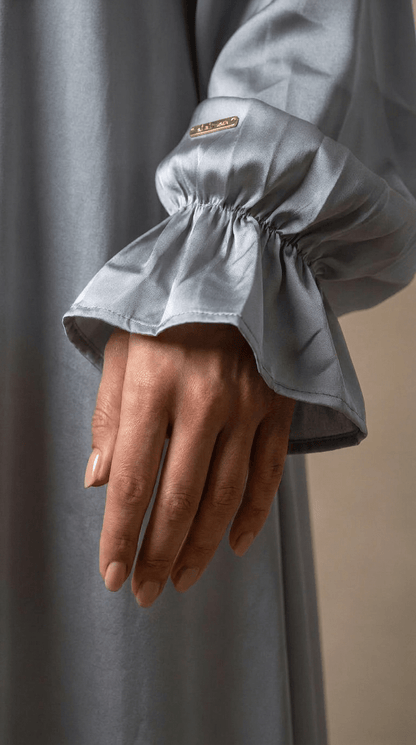 Desert Bloom Abaya Hijab Set | Silver Blue - | Nusuki MY