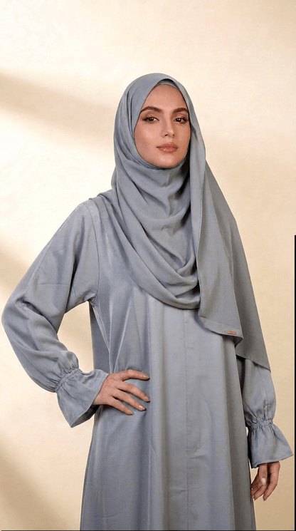 Desert Bloom Abaya Hijab Set | Silver Blue - | Nusuki MY