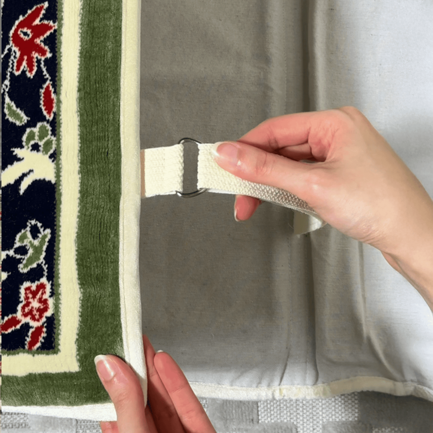 Foldable Prayer Mat Al Rawdha with Handbag - Backrest | Nusuki MY