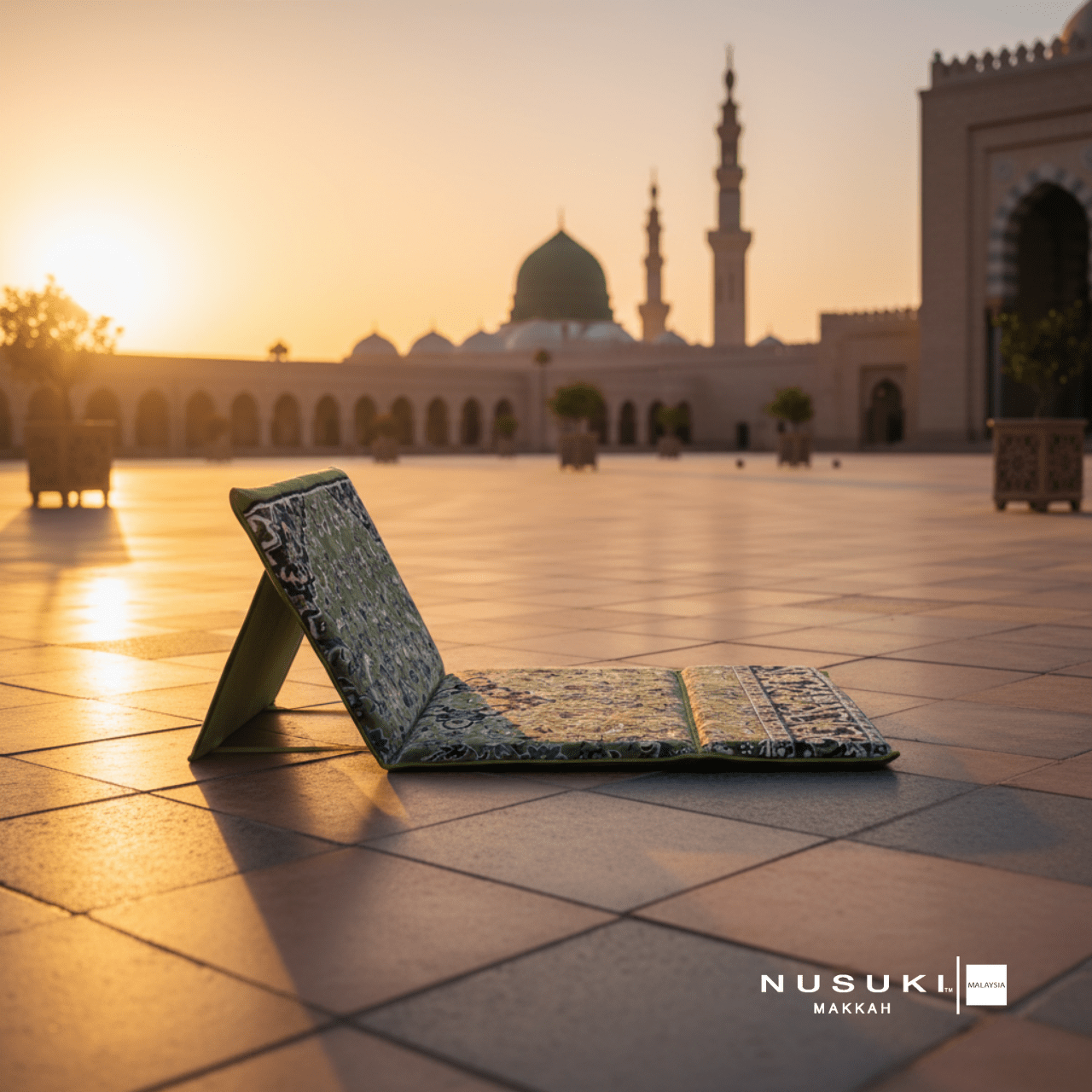 Foldable Prayer Mat Rawdat Al Haramain with Bag - Prayer Mat | Nusuki MY