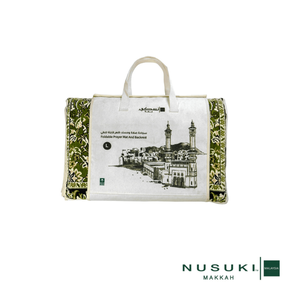 Foldable Prayer Mat Rawdat Al Haramain with Bag - Prayer Mat | Nusuki MY
