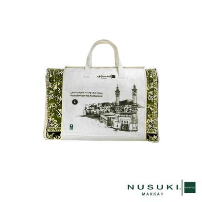 Foldable Prayer Mat Rawdat Al Haramain with Bag - Prayer Mat | Nusuki MY