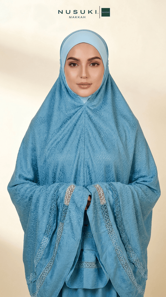 Joud Al-Turath Malaysian Prayerwear Set | Sandy Blue - | Nusuki MY