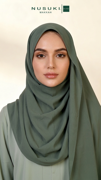 Urban Serenity Abaya Hijab Set | Sage Mist