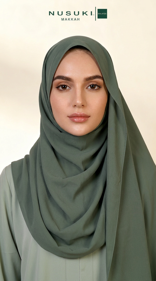 Urban Serenity Abaya Hijab Set | Sage Mist