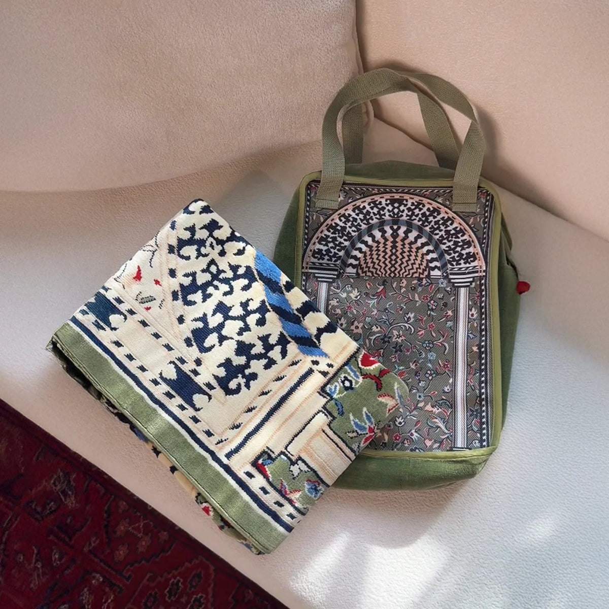 Minbar Al Rawda Prayer Mat with Handbag - Prayer Mat | Nusuki MY