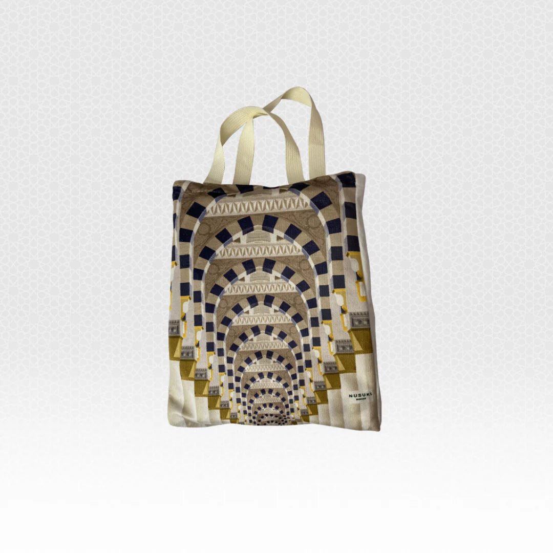 Multi Archs Prayer Mat with Hand Bag Made In Madinah - Prayer Mat | Nusuki MY
