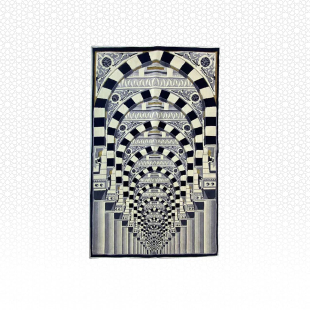 Multi Archs Prayer Mat with Hand Bag Made In Madinah - Prayer Mat | Nusuki MY