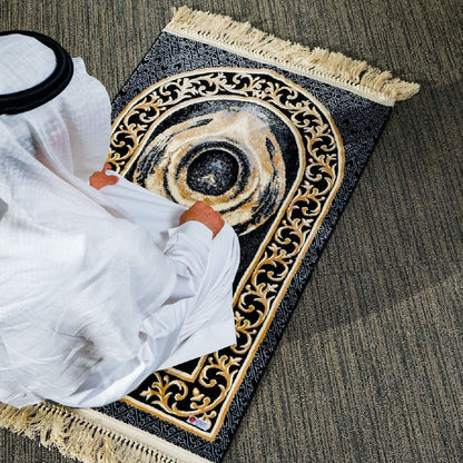 Premium Hajar Aswad Prayer Mat with Bag - Prayer Mat | Nusuki MY