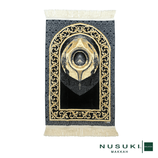Premium Hajar Aswad Prayer Mat with Bag - Prayer Mat | Nusuki MY