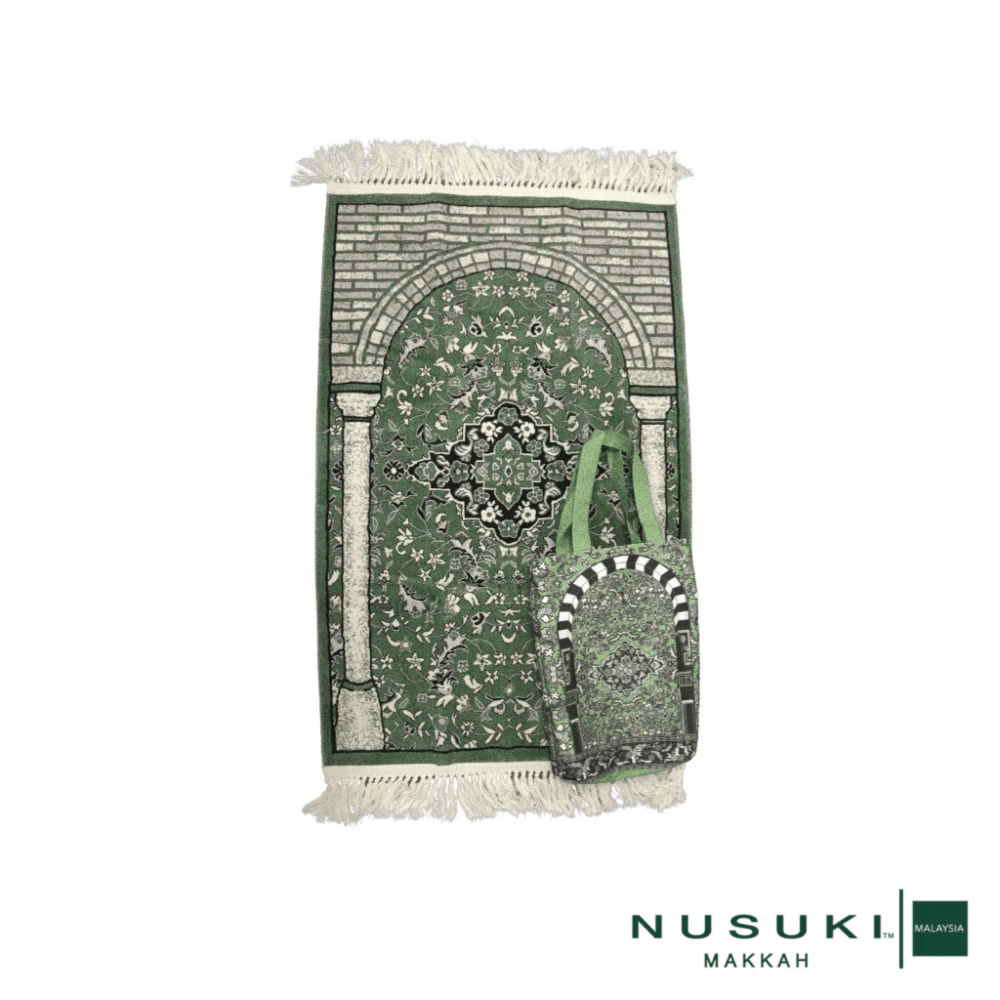 Rawdah Al Zahideen Prayer Mat with Handbag - Prayer Mat | Nusuki MY