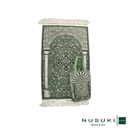 Rawdah Al Zahideen Prayer Mat with Handbag - Prayer Mat | Nusuki MY
