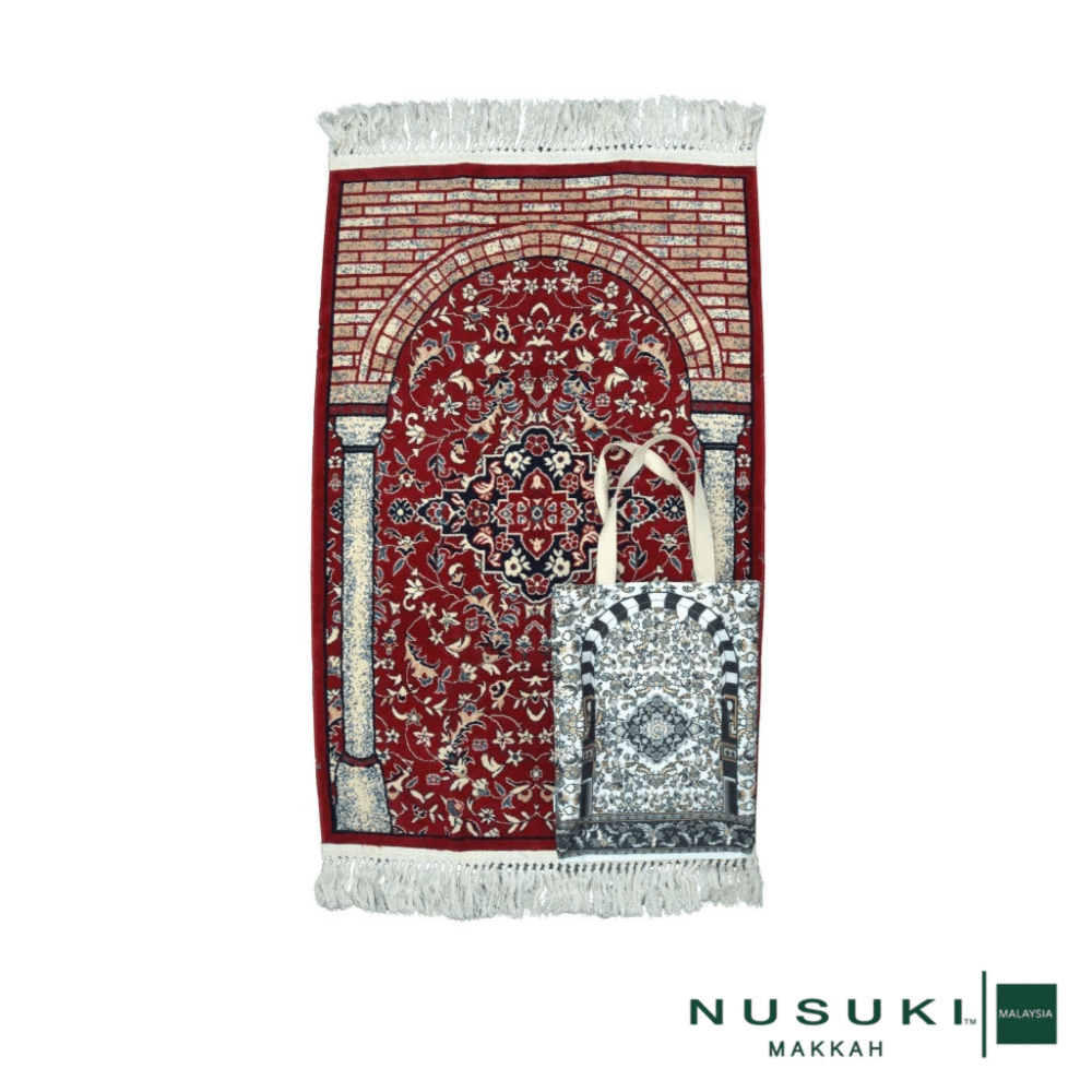 Rawdah Al Zahideen Prayer Mat with Handbag - Prayer Mat | Nusuki MY