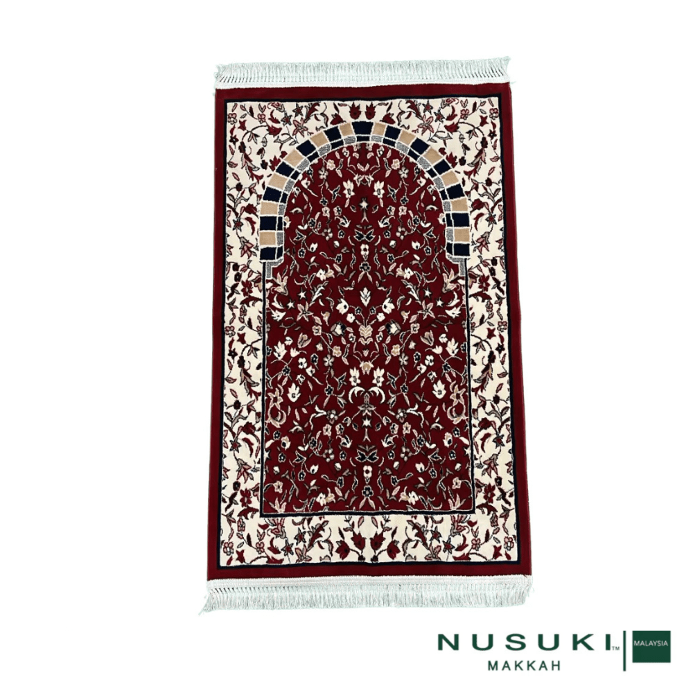 Rawdah Al Zahidiya Praying Mat with Hand Bag - Prayer Mat | Nusuki MY