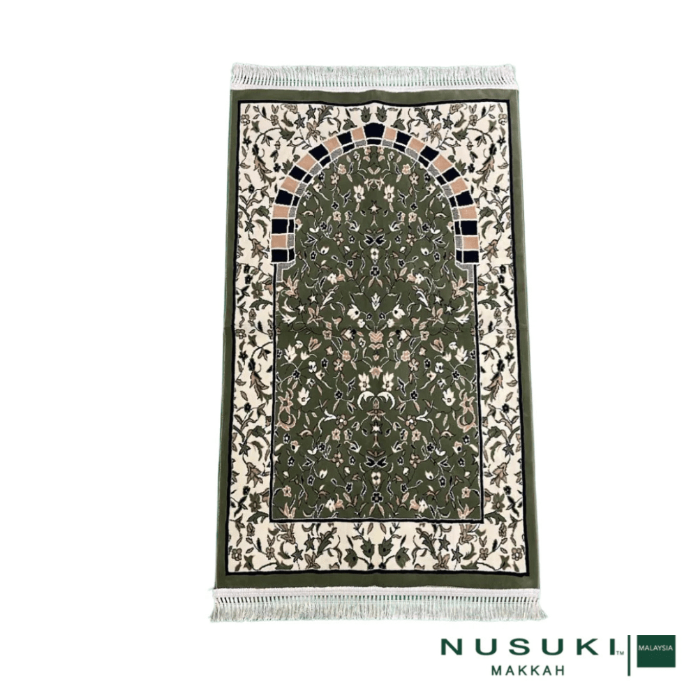 Rawdah Al Zahidiya Praying Mat with Hand Bag - Prayer Mat | Nusuki MY