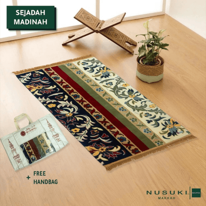 Sejadah Rawdah Al Haram Al Madani Premium with HandBag - Prayer Mat | Nusuki MY