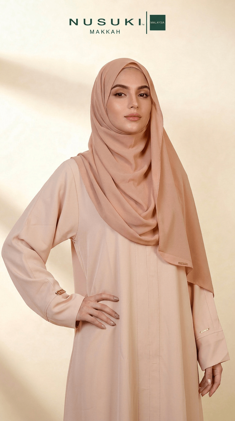 Urban Serenity Abaya Hijab Set | Dusty Sand - | Nusuki MY