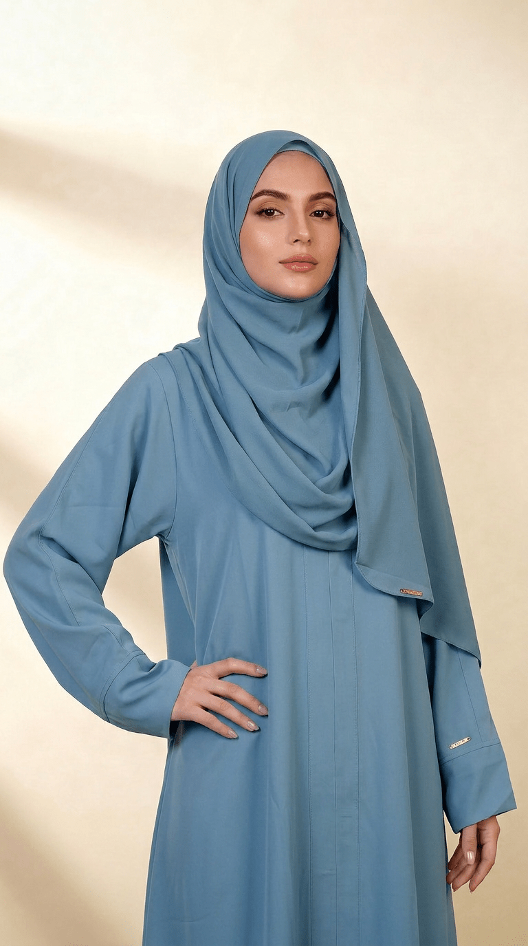 Urban Serenity Abaya Hijab Set | Powder Blue - | Nusuki MY