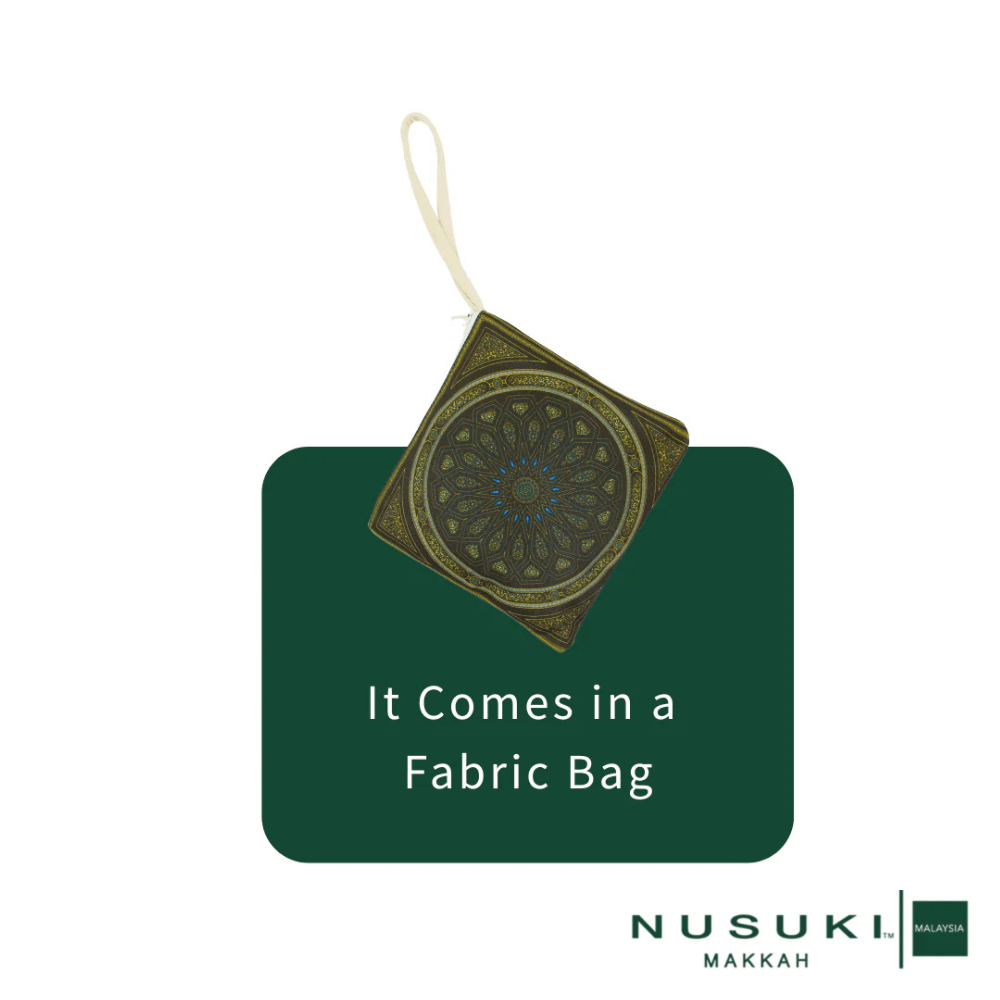 Wooden Dome Pattern Travel Prayer Mat with Bag - Prayer Mat | Nusuki MY
